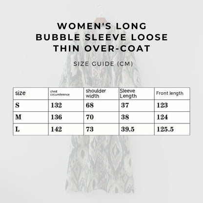 Women's Long Bubble Sleeve Loose Thin Over-Coat Dress - ChoreGirl