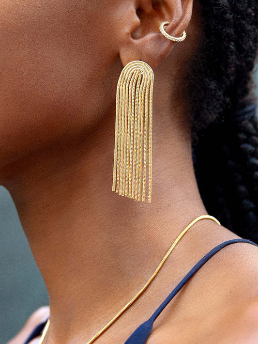 Women's Long String Titanium Steel Earrings - ChoreGirl