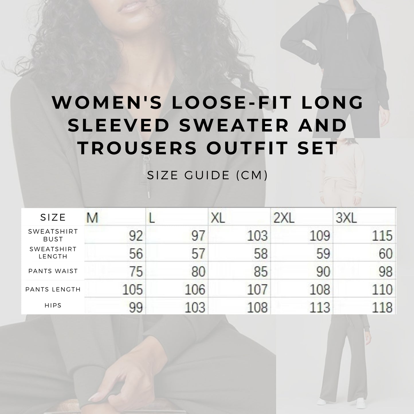 Women's Loose-fit Long Sleeved Sweater and Trousers Outfit Set - ChoreGirl