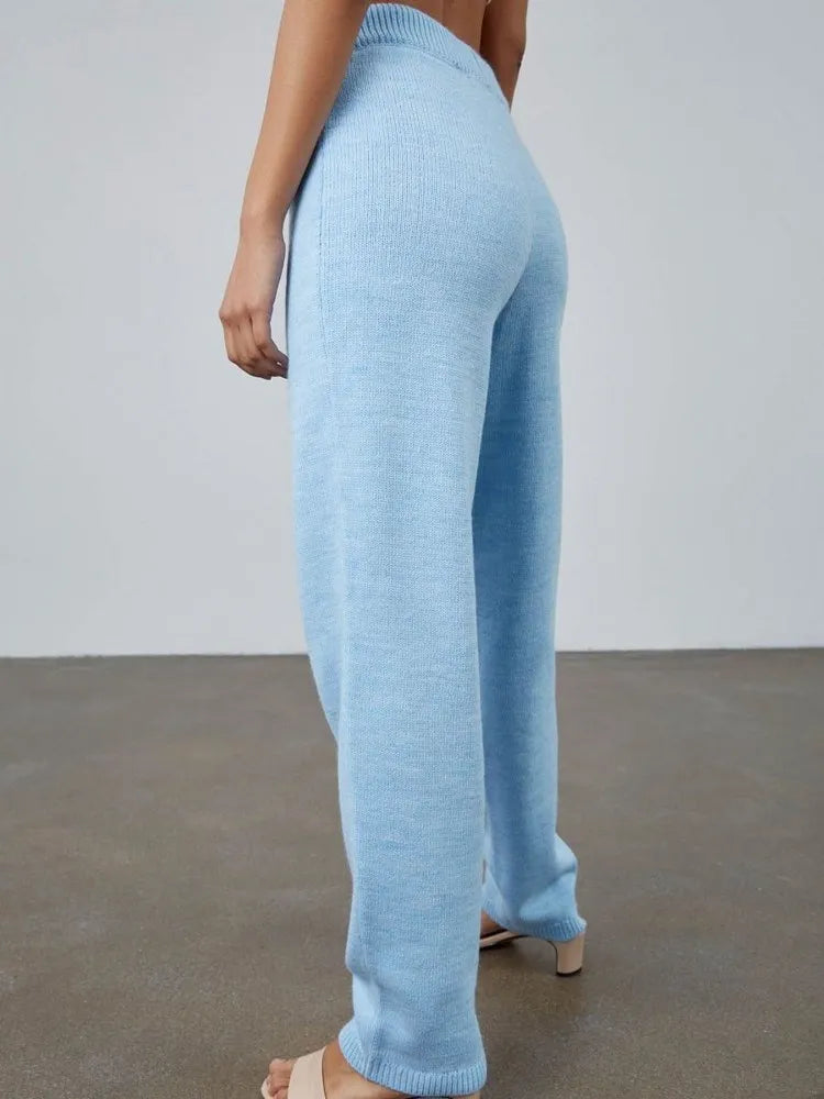 Women's Loose Wool Cardigan and Pants Outfit Set - ChoreGirl