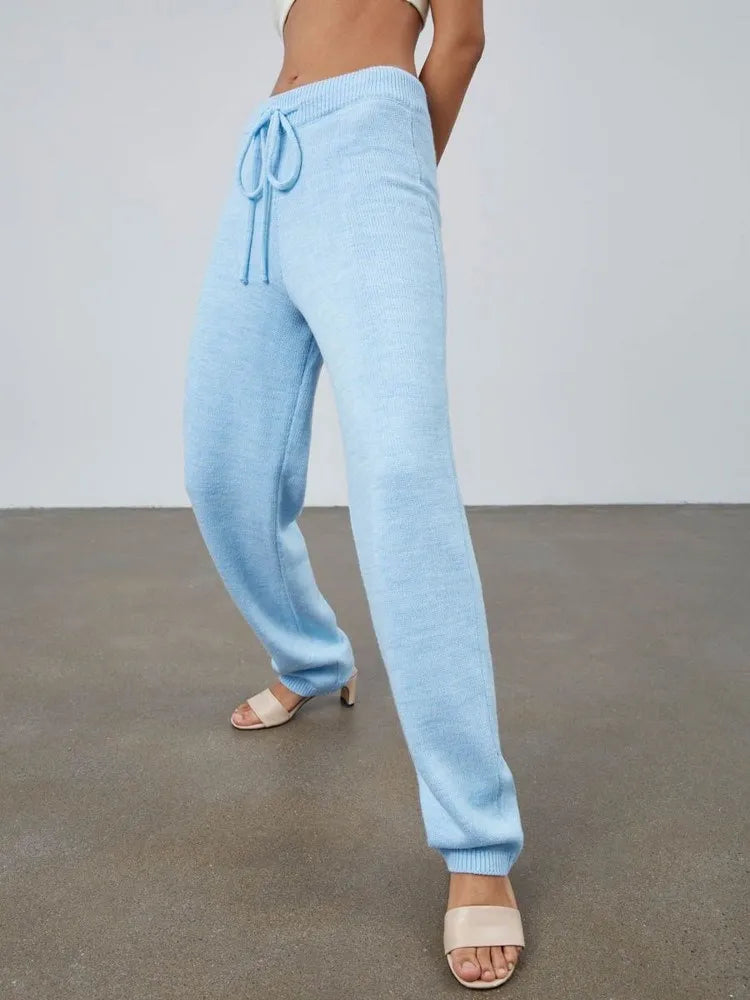 Women's Loose Wool Cardigan and Pants Outfit Set - ChoreGirl