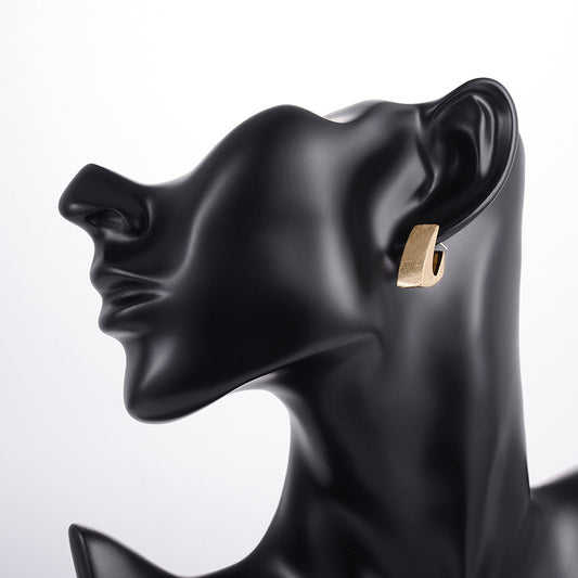 Women's Narrow Matte Scratched Effect Earrings - ChoreGirl