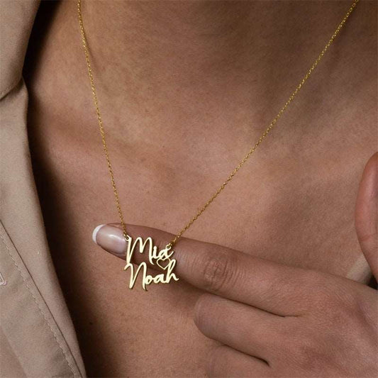 Custom Women's Personalized Double Name Stainless Steel Necklace | PERSONALIZED - ChoreGirl