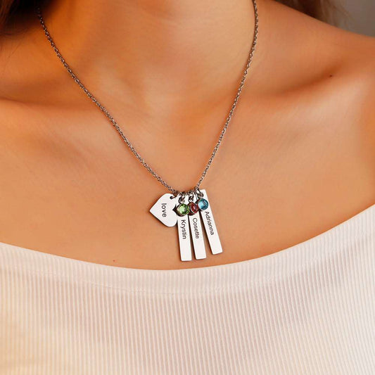 Women's Custom Name and Birthday Stone Necklace | PERSONALIZED - ChoreGirl