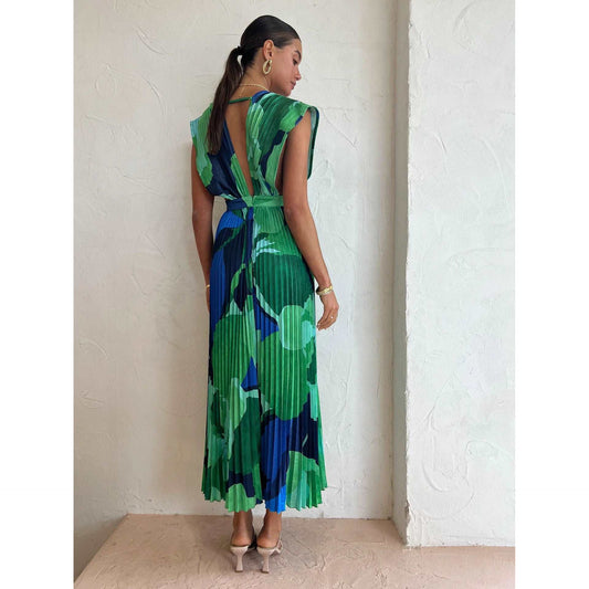 Women's Pleated Sleeveless Casual Dress - ChoreGirl