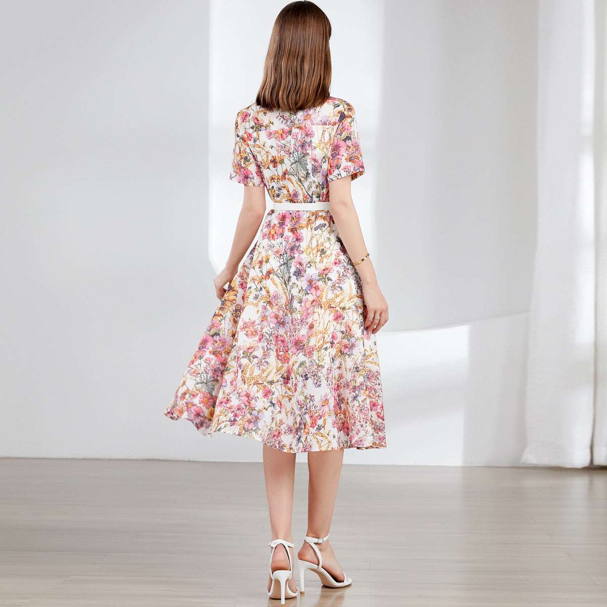 Women's Retro Elegant Shirt Dress (without belt) - ChoreGirl