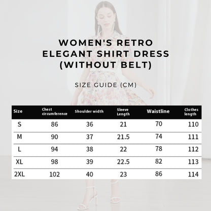 Women's Retro Elegant Shirt Dress (without belt) - ChoreGirl