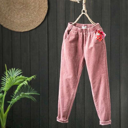 Women's Retro Fleece Lined Warm and Thick Corduroy Pants - ChoreGirl