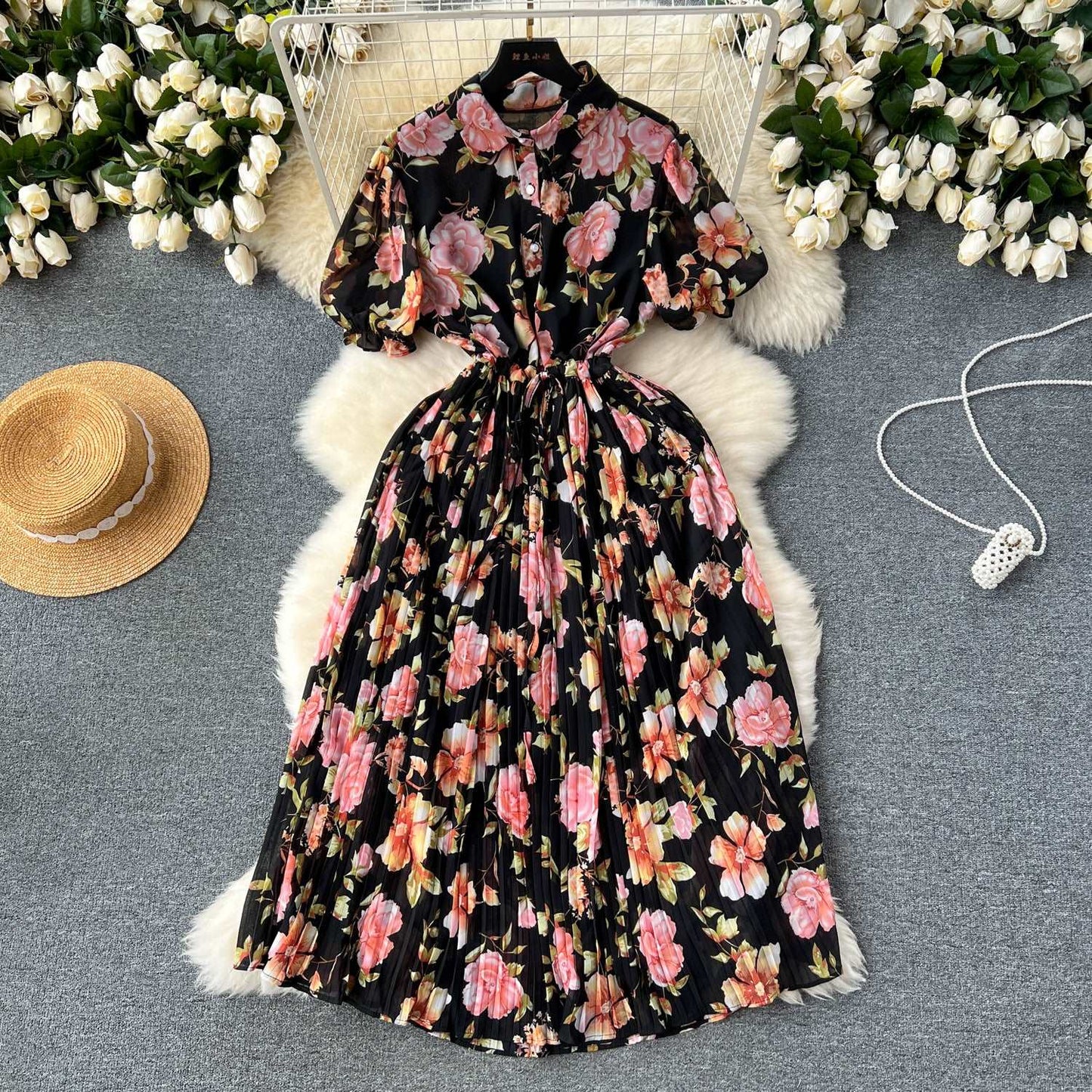 Women's Retro Vacation Style Dress - ChoreGirl
