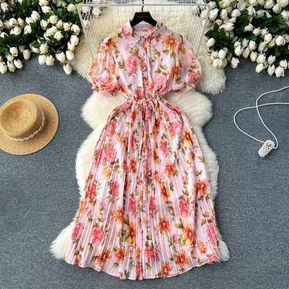 Women's Retro Vacation Style Dress - ChoreGirl