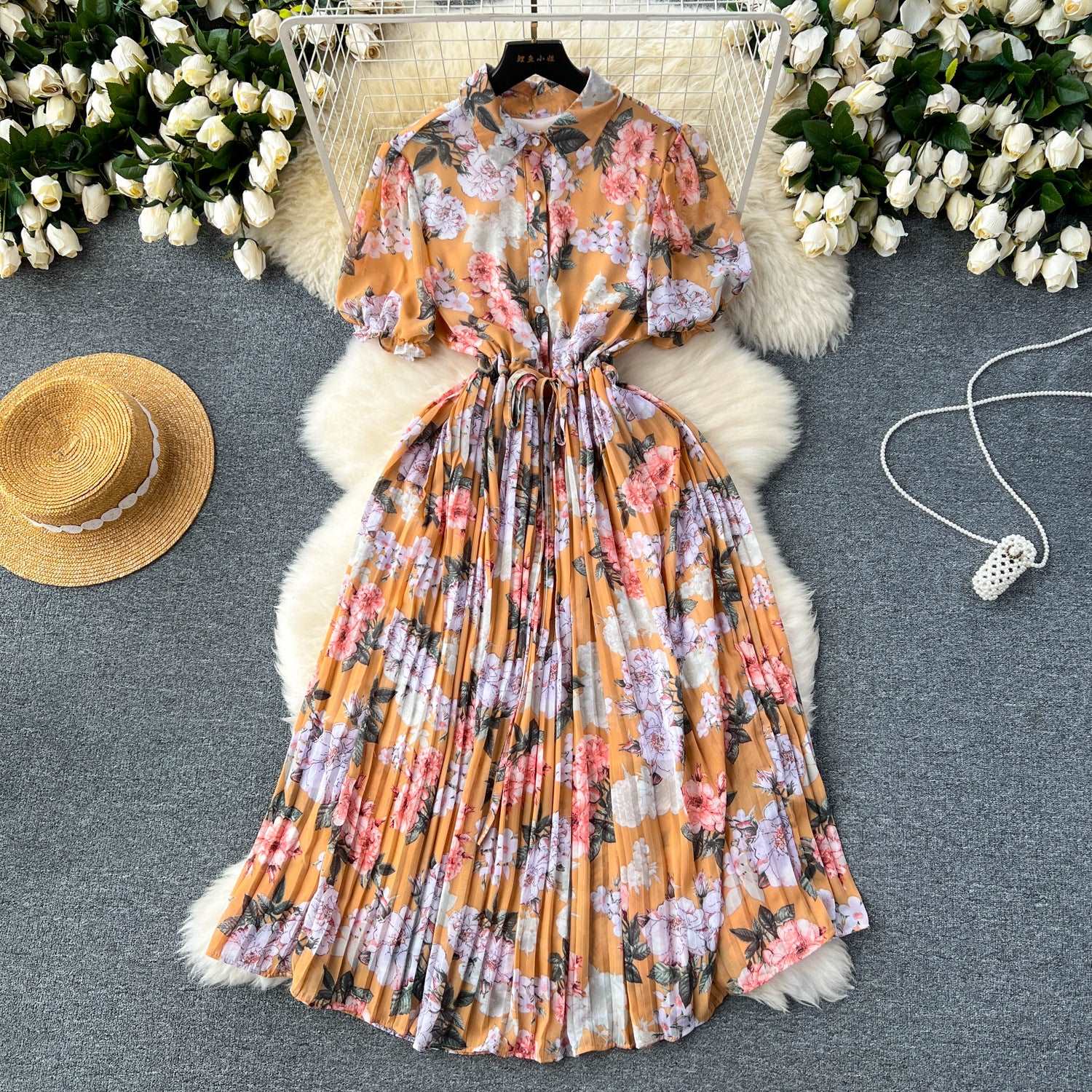 Women's Retro Vacation Style Dress - ChoreGirl