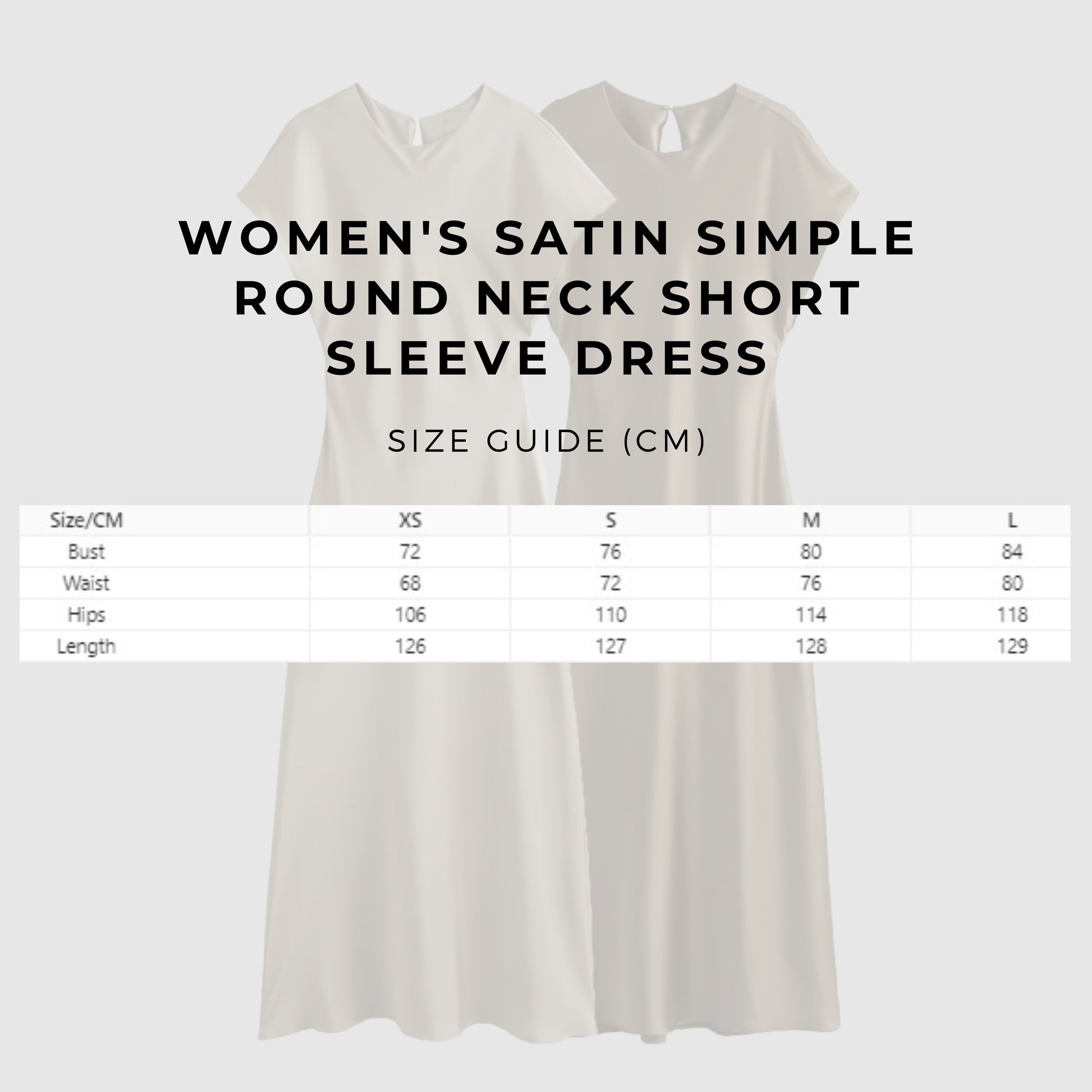 Women's Satin Simple Round Neck Short Sleeve Dress - ChoreGirl