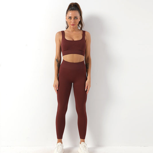 Women's Seamless Bra And Butt Lifting High Waist Leggings Sportswear Set - ChoreGirl