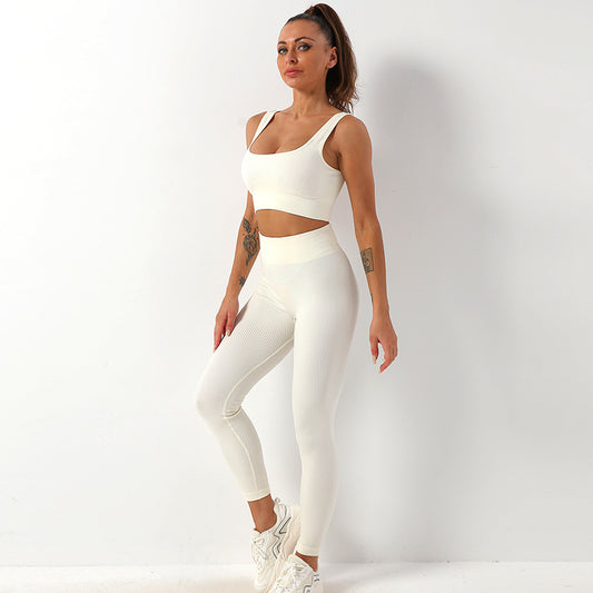 Women's Seamless Bra And Butt Lifting High Waist Leggings Sportswear Set - ChoreGirl