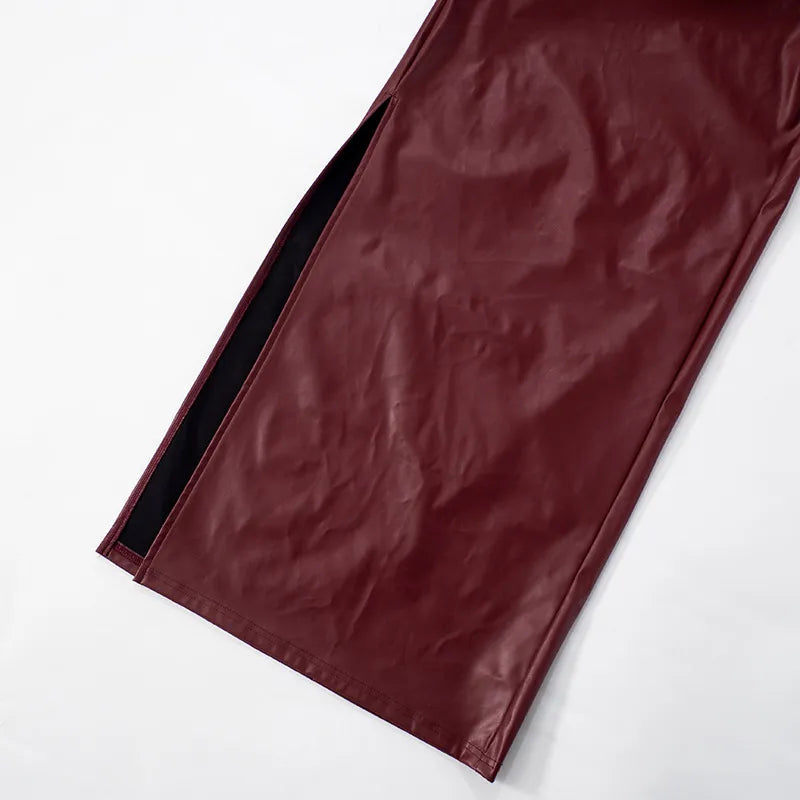 Women's Seductive Tight Leather Tube Maxi Dress - ChoreGirl