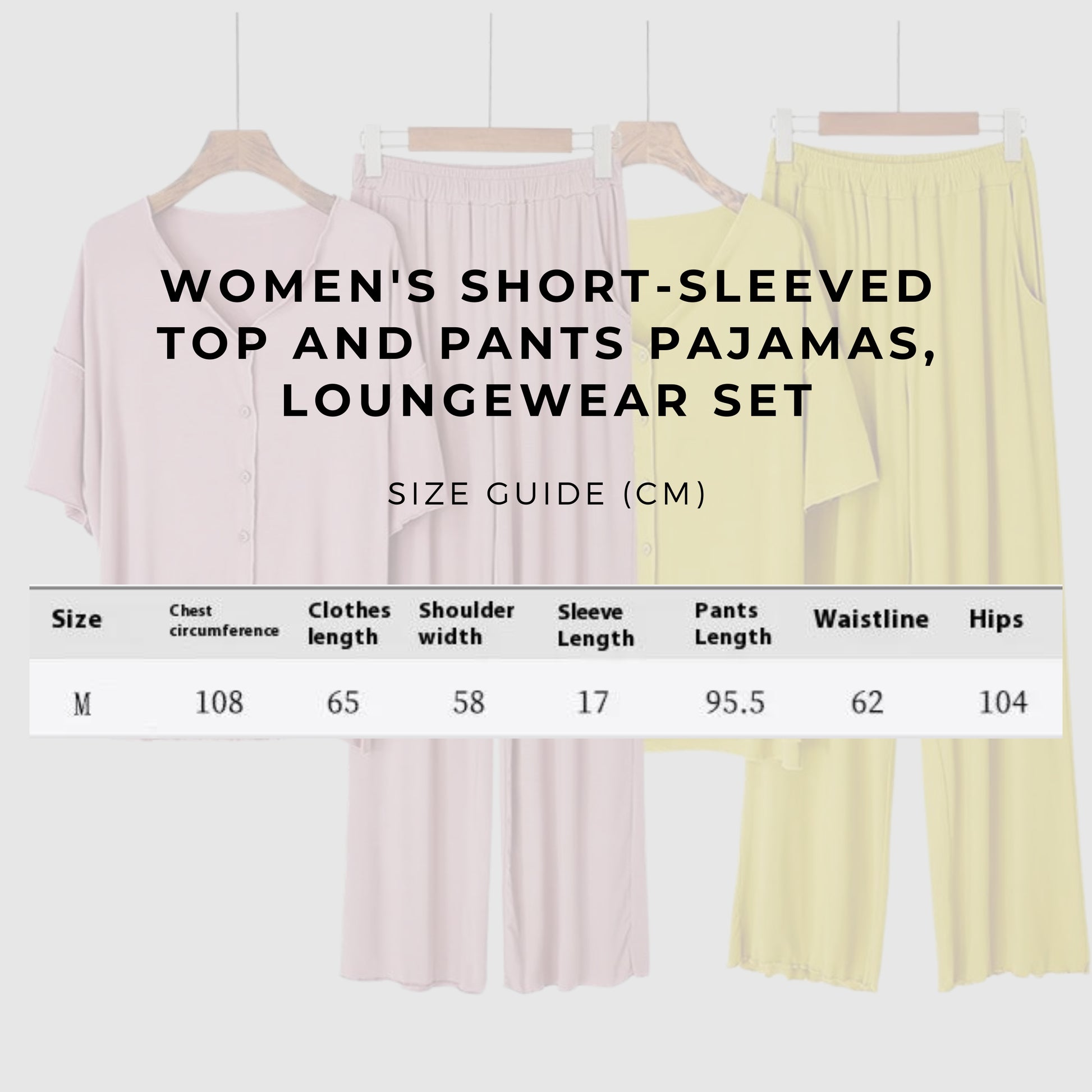 Women's Short-sleeved Top and Pants Pajamas, Loungewear Set - ChoreGirl