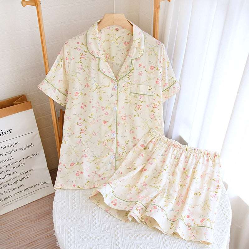 Women's Short Sleeve Shirt and Shorts Sleepwear Set - ChoreGirl