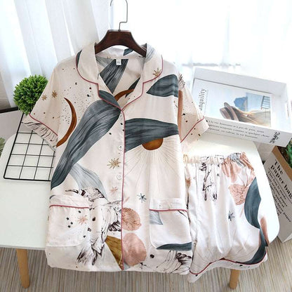 Women's Short Sleeve Shirt and Shorts Sleepwear Set - ChoreGirl