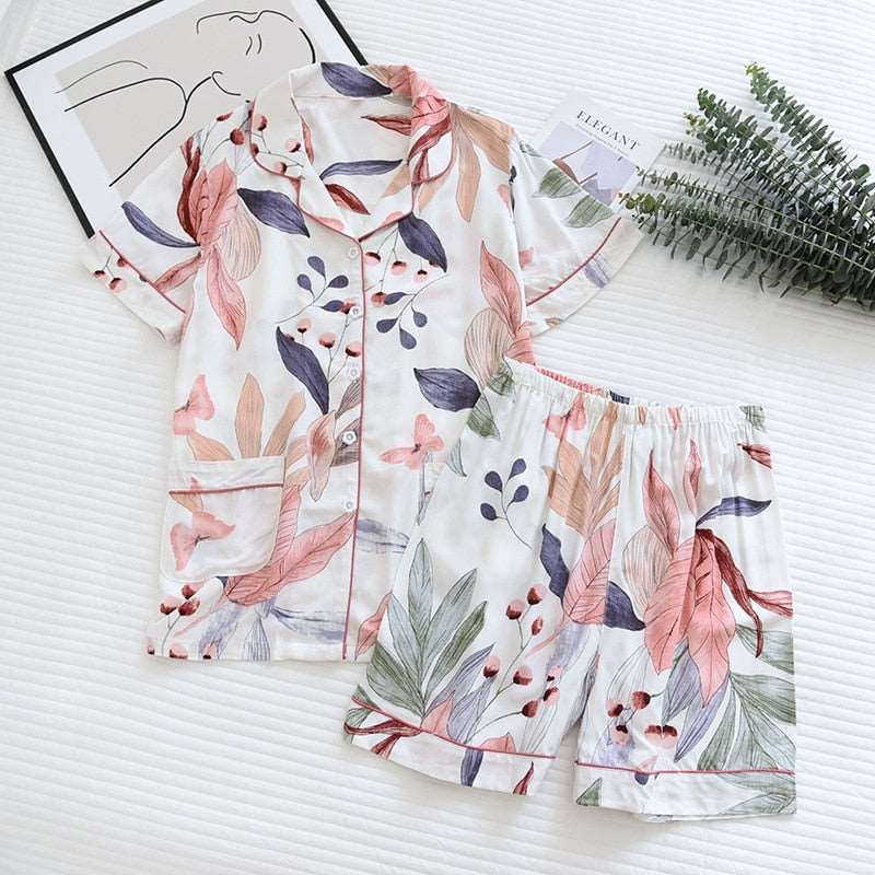 Women's Short Sleeve Shirt and Shorts Sleepwear Set - ChoreGirl