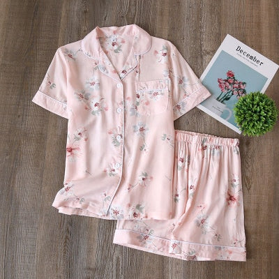 Women's Short Sleeve Shirt and Shorts Sleepwear Set - ChoreGirl