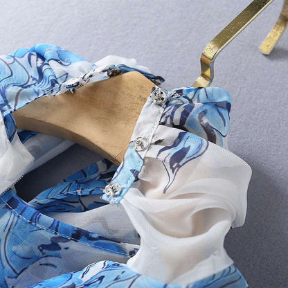 Women's Silk Scarf Collar Chiffon Fashion Dress - ChoreGirl