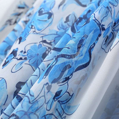Women's Silk Scarf Collar Chiffon Fashion Dress - ChoreGirl
