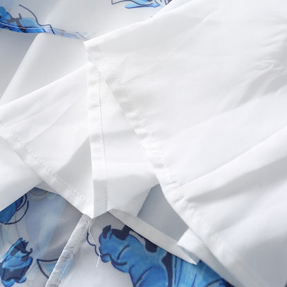 Women's Silk Scarf Collar Chiffon Fashion Dress - ChoreGirl