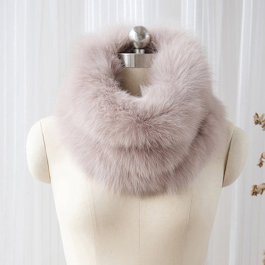 Women's Silver Fox Fur Tube Scarf - ChoreGirl
