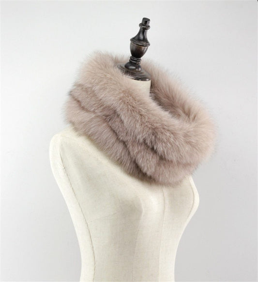 Women's Silver Fox Fur Tube Scarf - ChoreGirl
