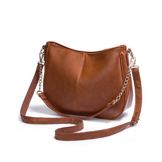 Women's Simple PU Leather Shoulder Messenger Bag - ChoreGirl