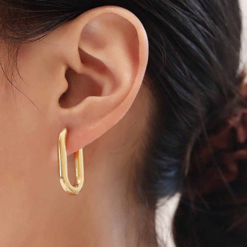 Women's Simple Rectangular Copper Earrings - ChoreGirl