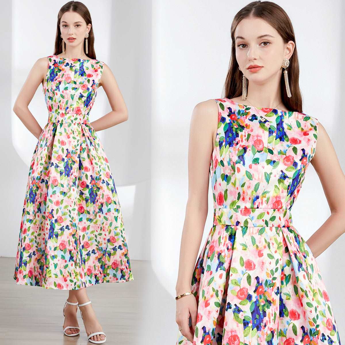 Women's Sleeveless High Waist Dress - ChoreGirl