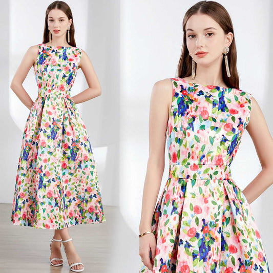 Women's Sleeveless High Waist Dress - ChoreGirl