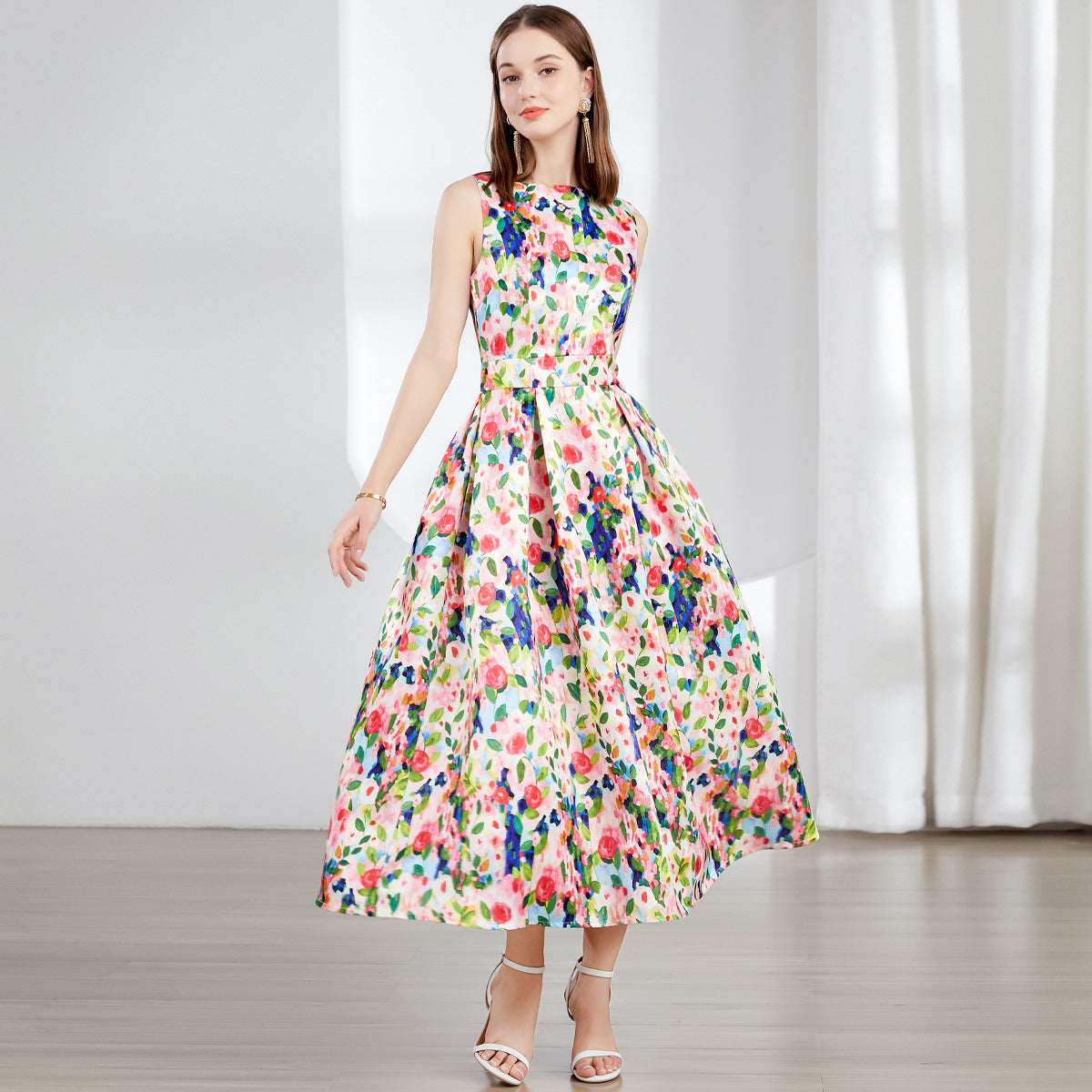 Women's Sleeveless High Waist Dress - ChoreGirl