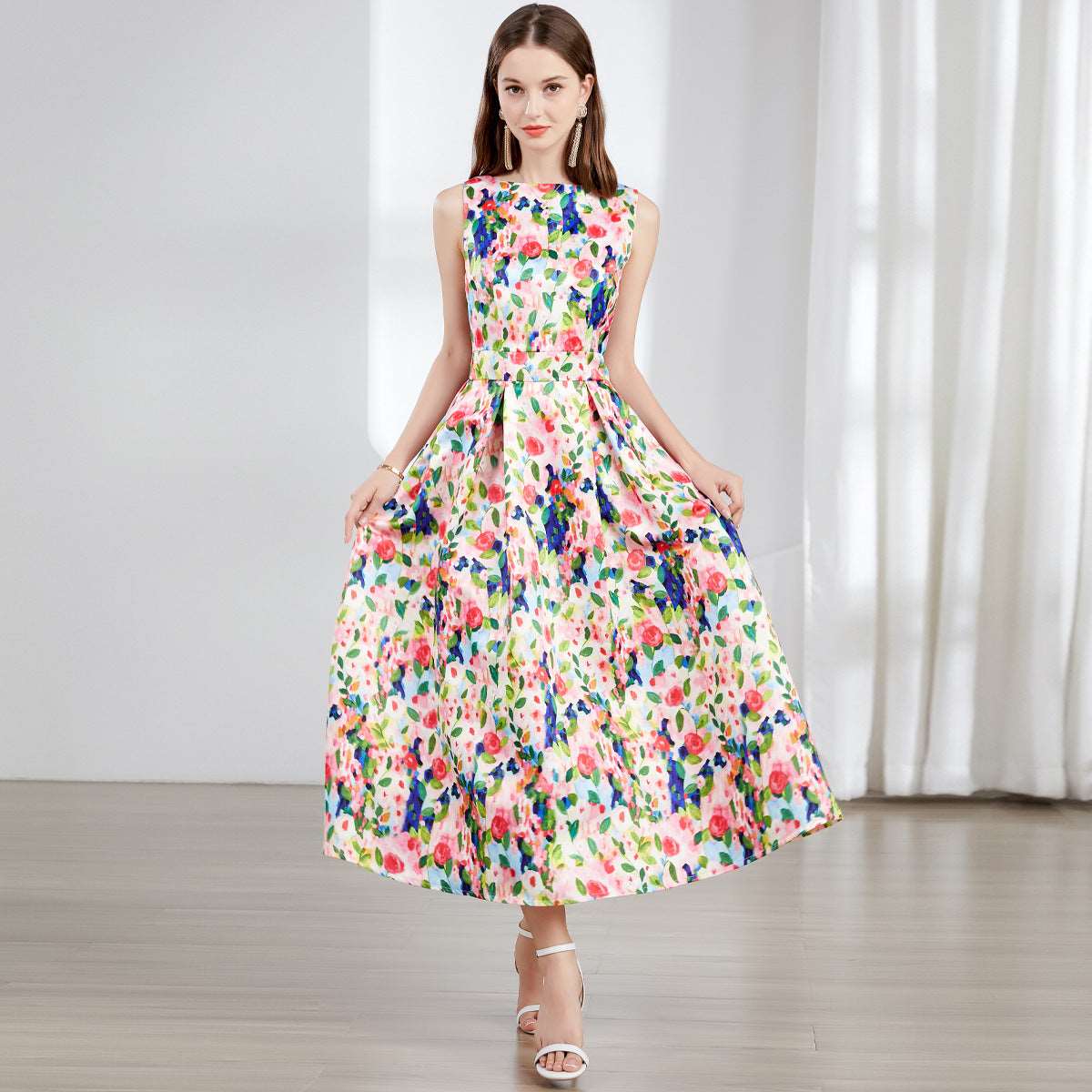 Women's Sleeveless High Waist Dress - ChoreGirl