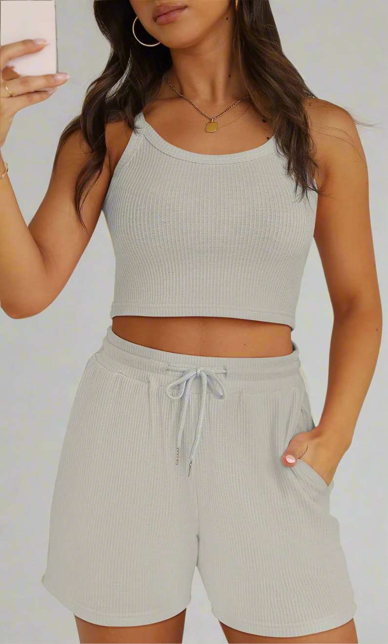 Women's Sleeveless Top and Shorts Loungewear Set - ChoreGirl