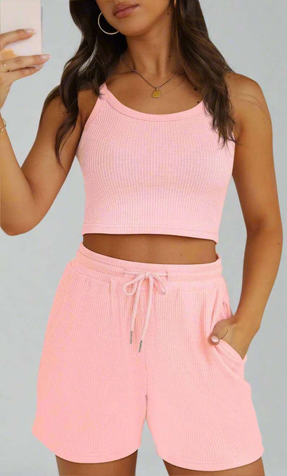 Women's Sleeveless Top and Shorts Loungewear Set - ChoreGirl