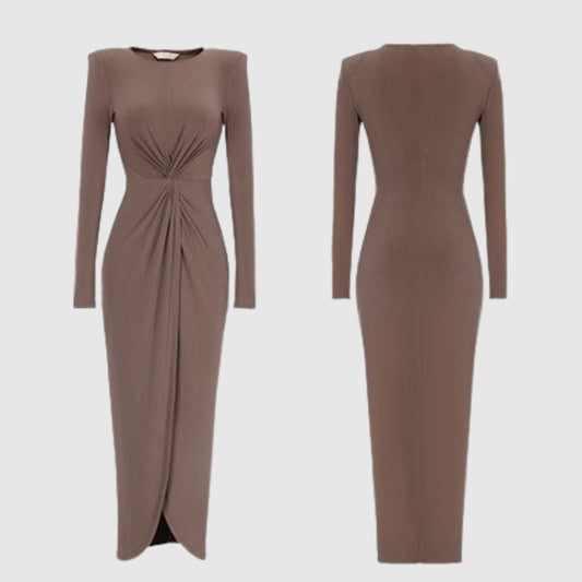 Women's Slim Fit Round Neck Dress - ChoreGirl
