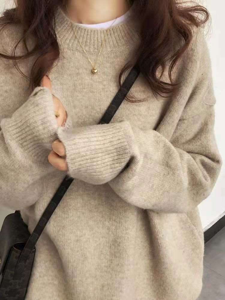 Women's Soft Round Neck Knitted Jumper - ChoreGirl