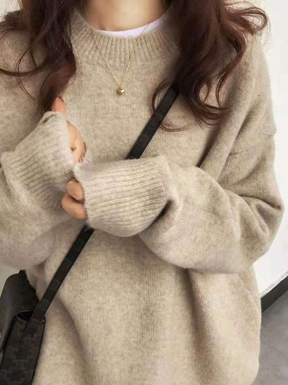 Women's Soft Round Neck Knitted Jumper - ChoreGirl