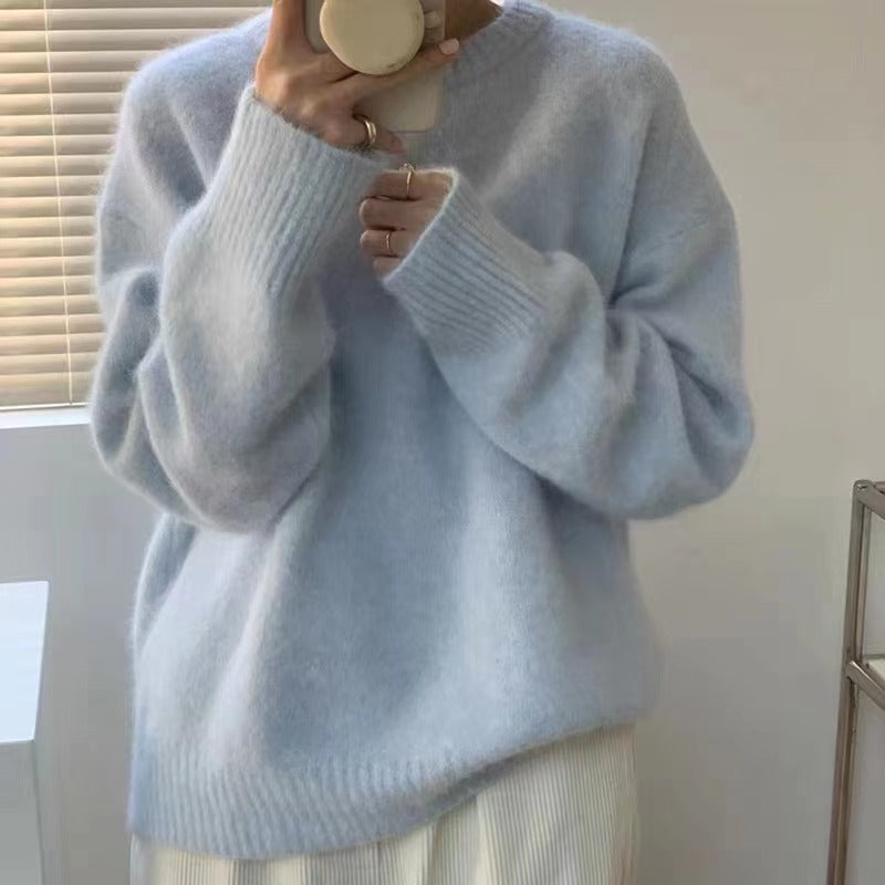 Women's Soft Round Neck Knitted Jumper - ChoreGirl