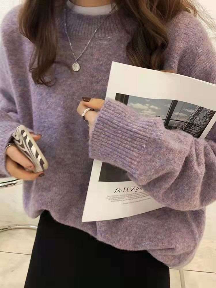 Women's Soft Round Neck Knitted Jumper - ChoreGirl