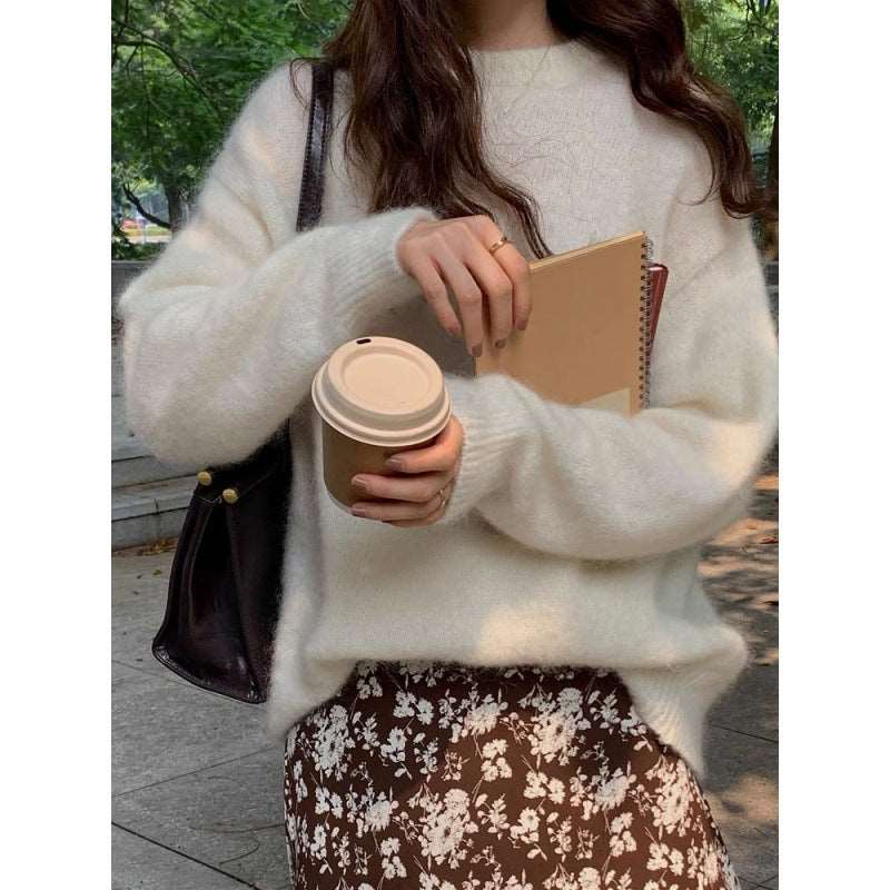 Women's Soft Round Neck Knitted Jumper - ChoreGirl