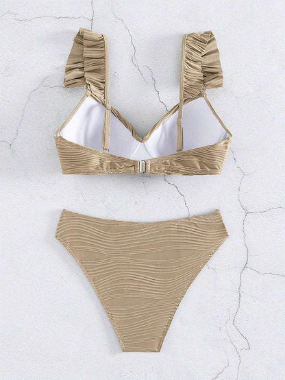 Women's Solid Color Two-piece Bikini Swimsuit - ChoreGirl