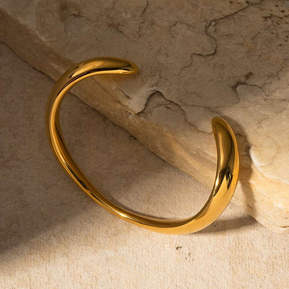 Women's Stainless Steel Irregular Shape Smooth Bracelet - ChoreGirl