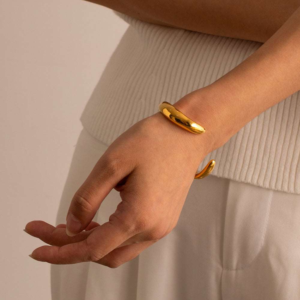 Women's Stainless Steel Irregular Shape Smooth Bracelet - ChoreGirl