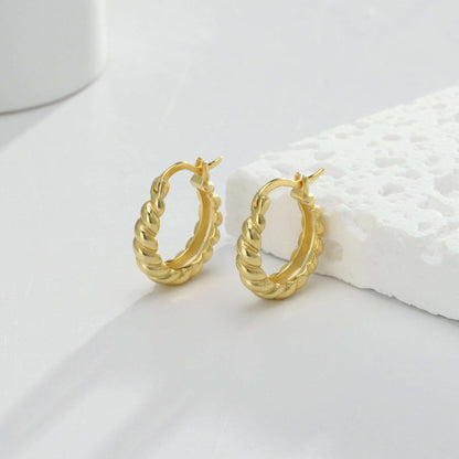 Women's Sterling Silver Twist Earrings - ChoreGirl