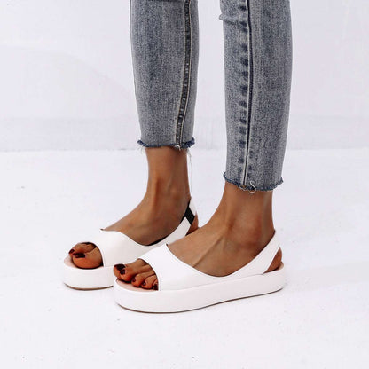 Women's Summer Flat Sandals With Back Strap Design - ChoreGirl