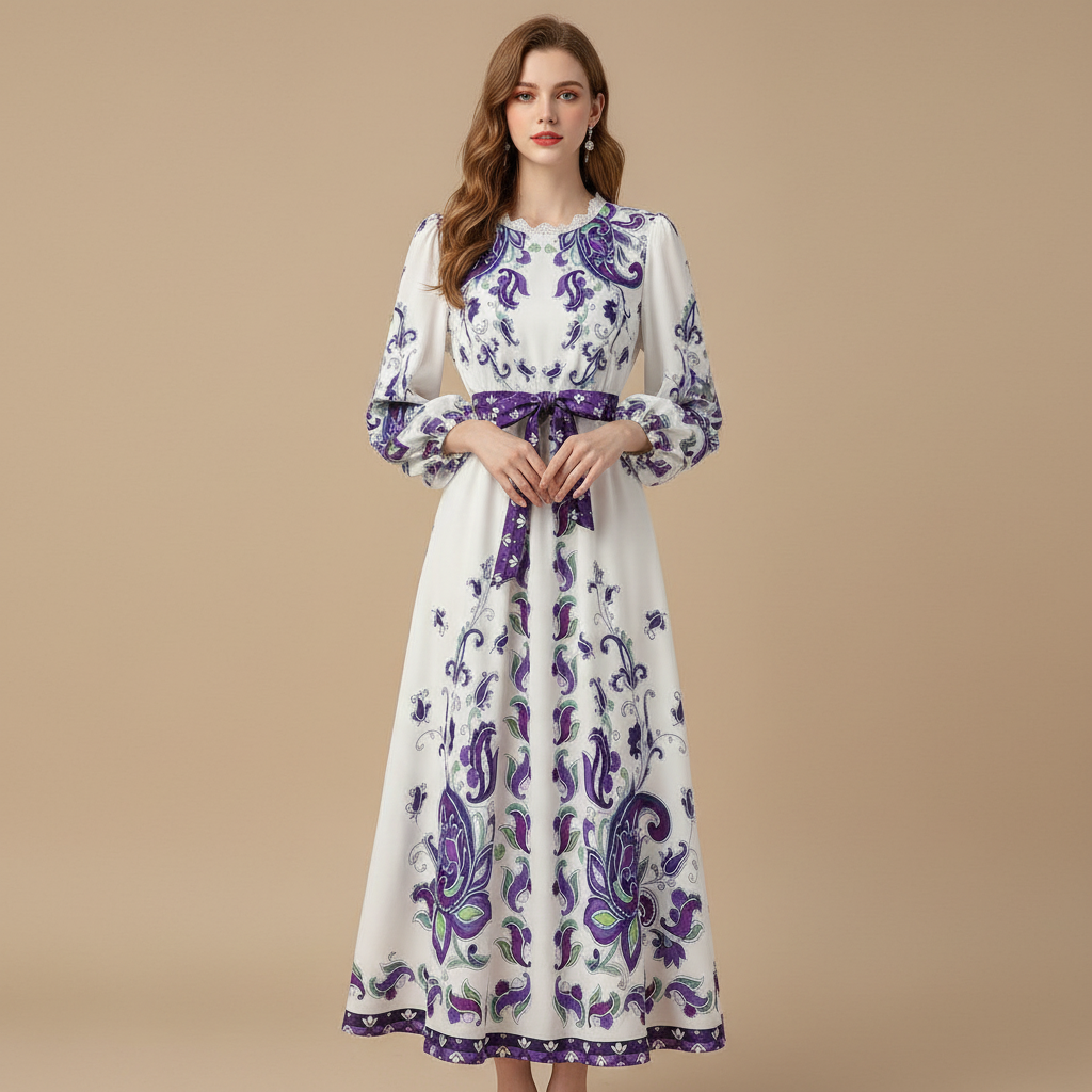 Vintage-Spitzenkleid für Damen – Sweet Court-Stil