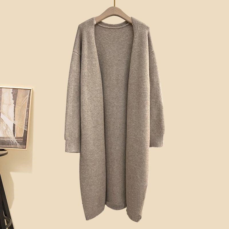 Women's Thick Turtleneck Sweater, Wide Leg Pants and Long Cardigan Outfit Set Pieces - ChoreGirl